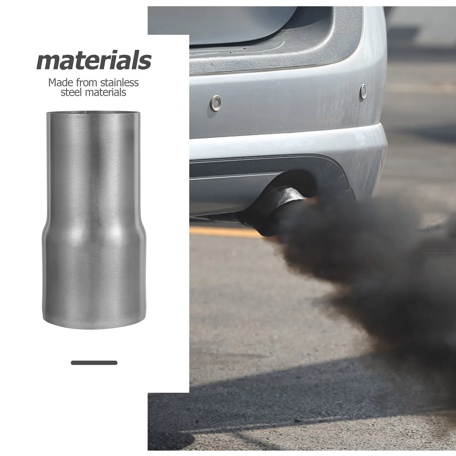 

Exhaust Pipe Joint Adapter Connector Reducer 57MM 63MM Stainless Steel Fittings Coupling Duct Exhaust System Car Accessories