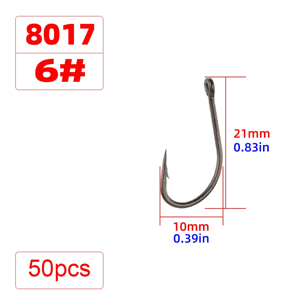 50 Stück Karpfenangeln Beschichtung High Carbon Edelstahl Stachelhaken 8017 Angelzubehör