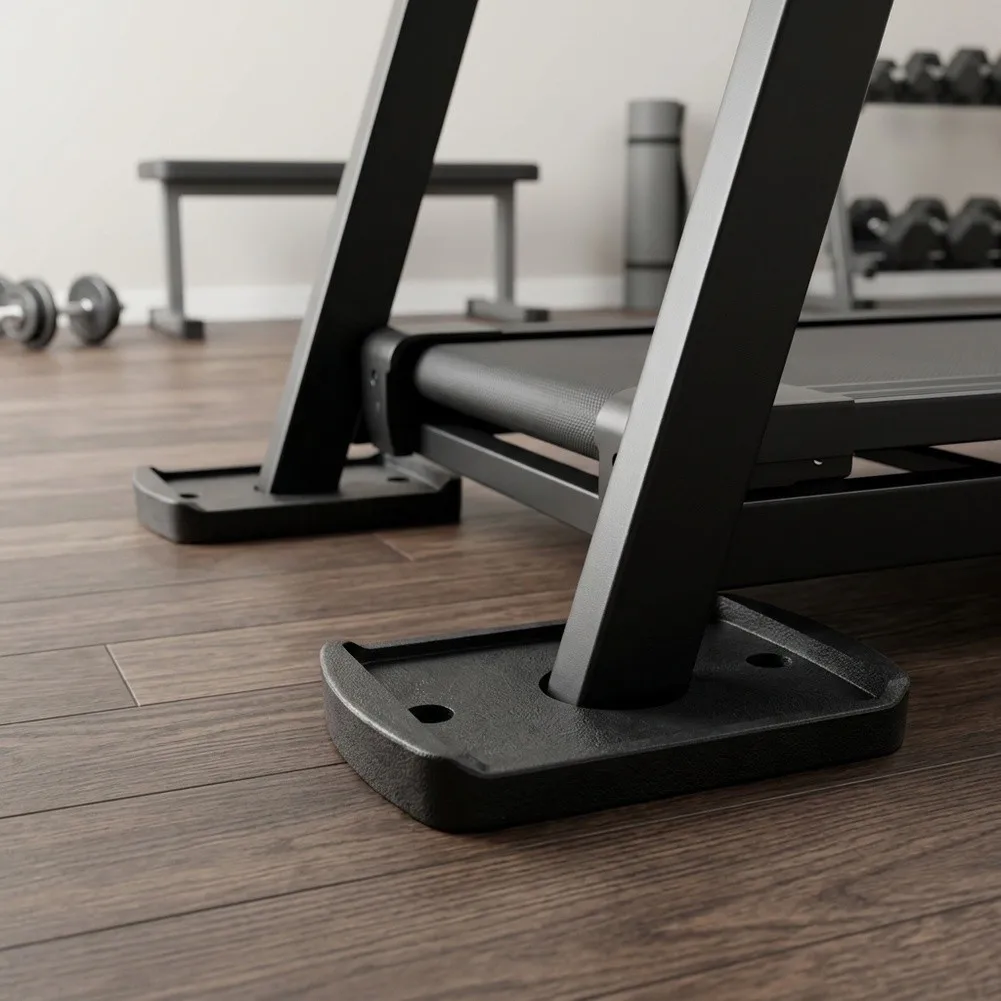 Gym Rubber Foot Pads 2 Pack for Equipment Legs Absorbs Energy and Supports Even Weight Distribution on Hard Floors