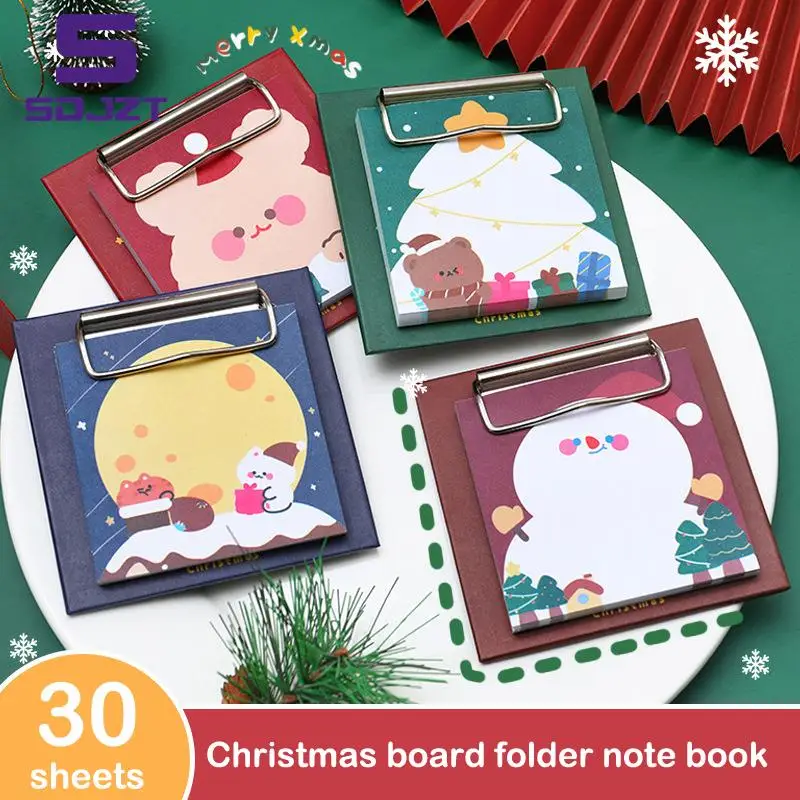 Christmas Rabbit Snowman Cute Cartoon Clip Memo Pad Non-adhesive Animals Musical Paper Notes Writiing Pads For Girls Gift School