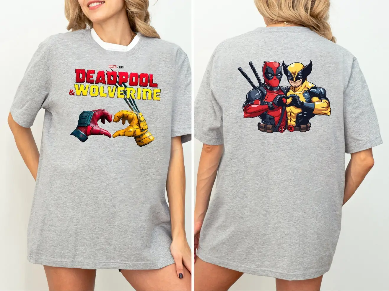

Marvel Deadpool Wolverine Graphic Printing Summer Autumn Winter Cotton Men's and Women's T-Shirts Short Sleeves Luxury Outdoor