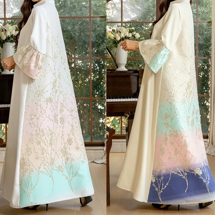 

Muslim women's Arab Dubai fashion jacquard gradient robe-GZXX555