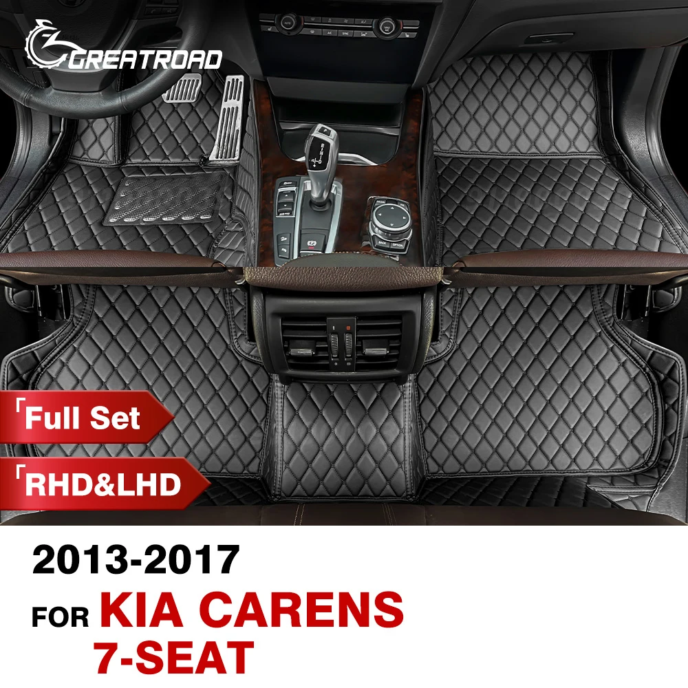 Car Floor Mats For Kia Carens 7 Seats 2013 2014 2015 2016 2017 Custom Auto Foot Pads Carpet Cover Interior Accessories