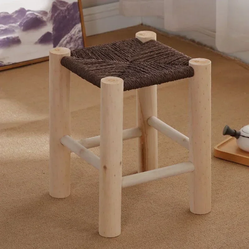 

Portable Wooden Dining Chair Stool Kitchen Interior Fashion Nordic Woven Stool Lightweight Taburetes Cocina Furniture Home2025