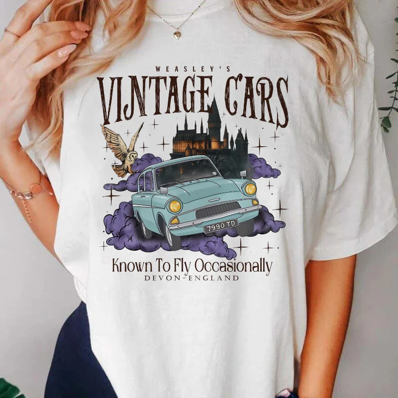 

Cartoon Pattern T-Shirt Regular Print Women's Casual Style White T-Shirt Street Fashion New Women's Summer Round Neck T-Shirt