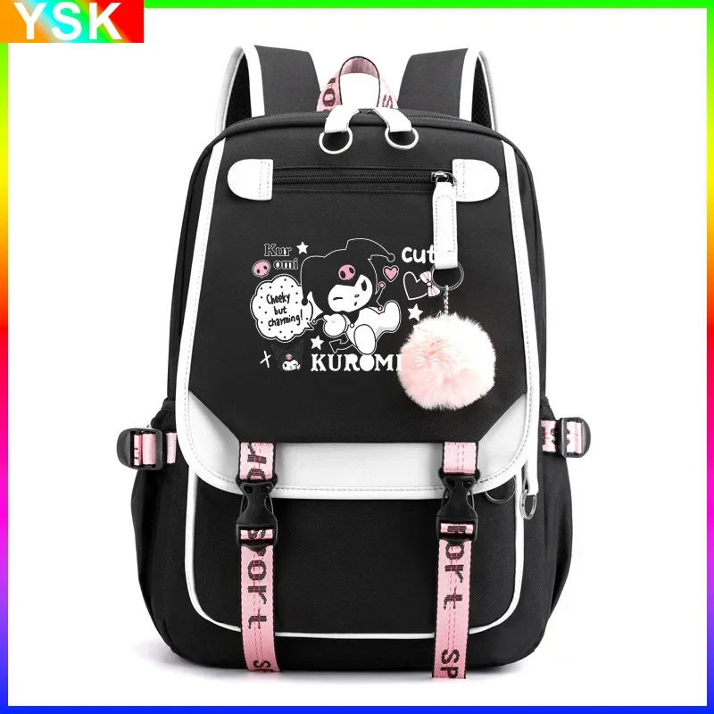 Sanrio Kuromi Schoolbag Junior High School Female Korean Version Large-capacity Casual Backpack Primary School Students Backpack