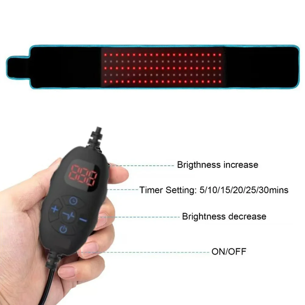 Cinturón de terapia infrarroja con luz roja, almohadilla de cintura para quemar grasa, adelgazar, dispositivo de alivio del dolor articular, 105 piezas, LED, 660nm/850nm