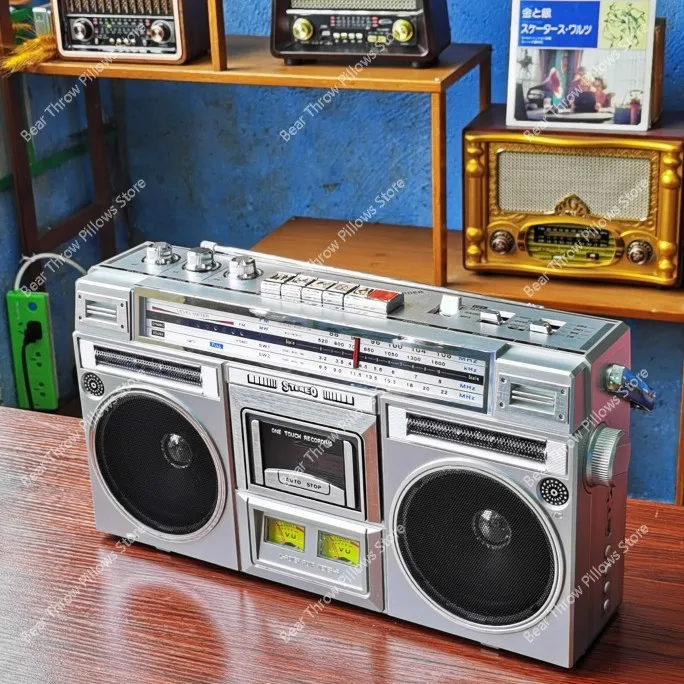 Retro Nostalgic Stereo Dual Channel Tape Machine Cassette  Radio Recorder Bluetooth