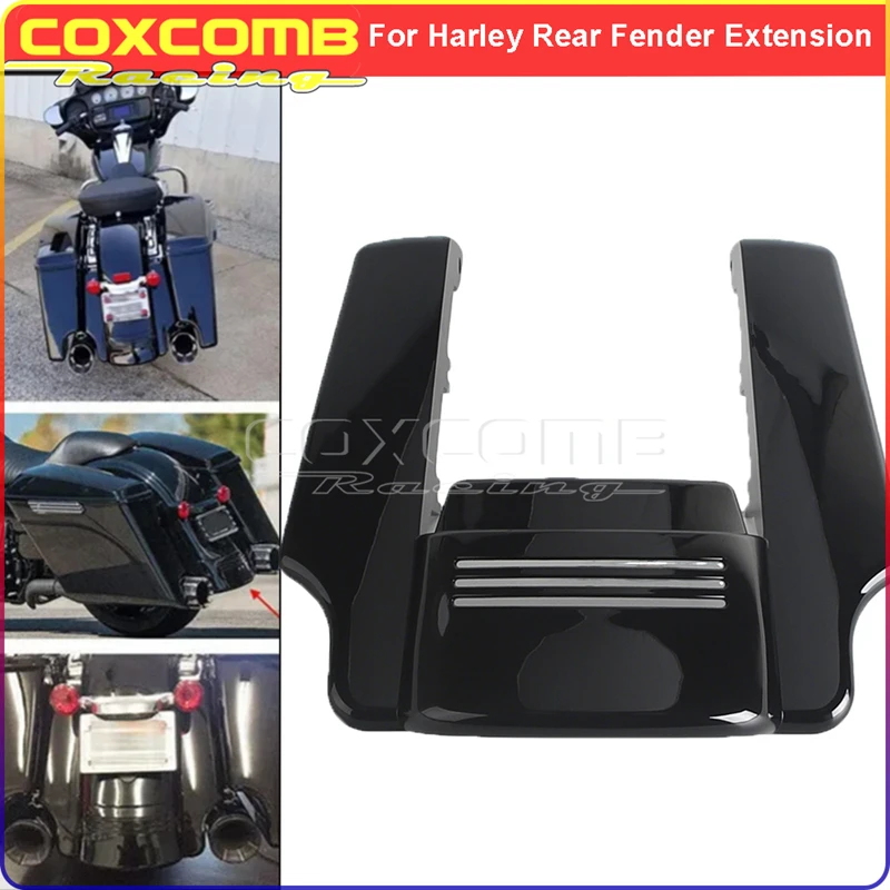 Motorrad 5-Zoll Verlängerte Hintere Kotflügelverlängerung für Harley Touring Street Road Glide FLHX FLTRX FLTRK CVO ab 2014