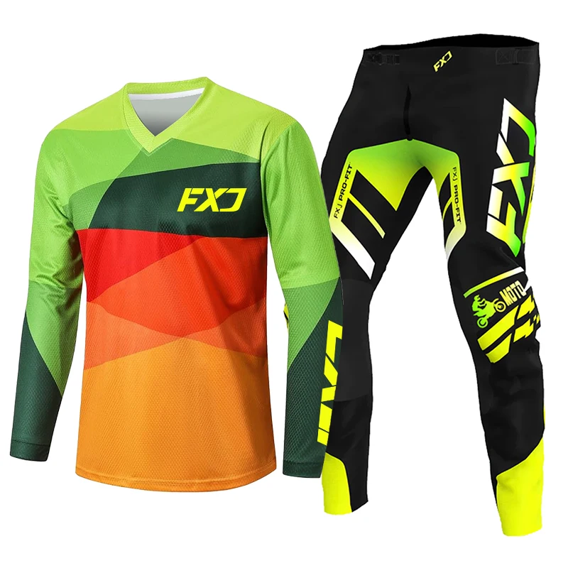 مجموعة تروس موتوكروس للأطفال إندورو كروس على الطرق الوعرة صبي فتاة BMX DH بدلة سباق 5 6 7 8 9 سنوات جيرسي بانت أطقم