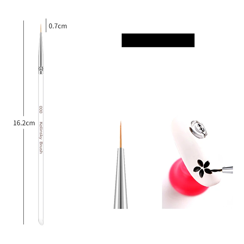 3 Pcs Gel Pen Brush Nail Art Brush Pen Dotting Drawing Paint Salon Tool Set