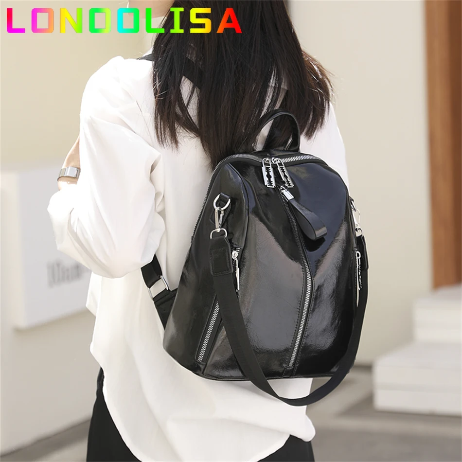 Women 3 In 1 Backpacks Purses High Quality Bookbag Soft Leather School Bags for Teen Girls Ladies Travel Large Capacity Mochilas