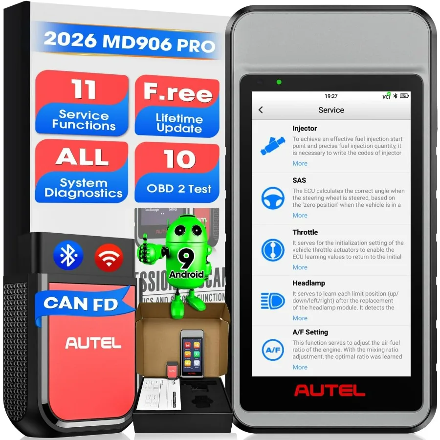 

Диагностический сканер MaxiDiag MD906 PRO 2026 для всех систем с Bluetooth Lite 33ft, MK808S, MX808S V2.0, CAN FD и 11 функциями сброса