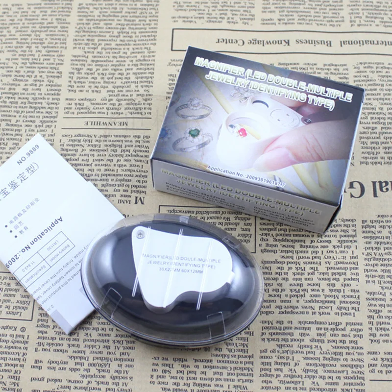 30X 60X Illuminated Jewelers Loupe Magnifier Foldable Jewelry Magnifier With Bright LED Light For Gems Jewelry Coins Stamps image 5