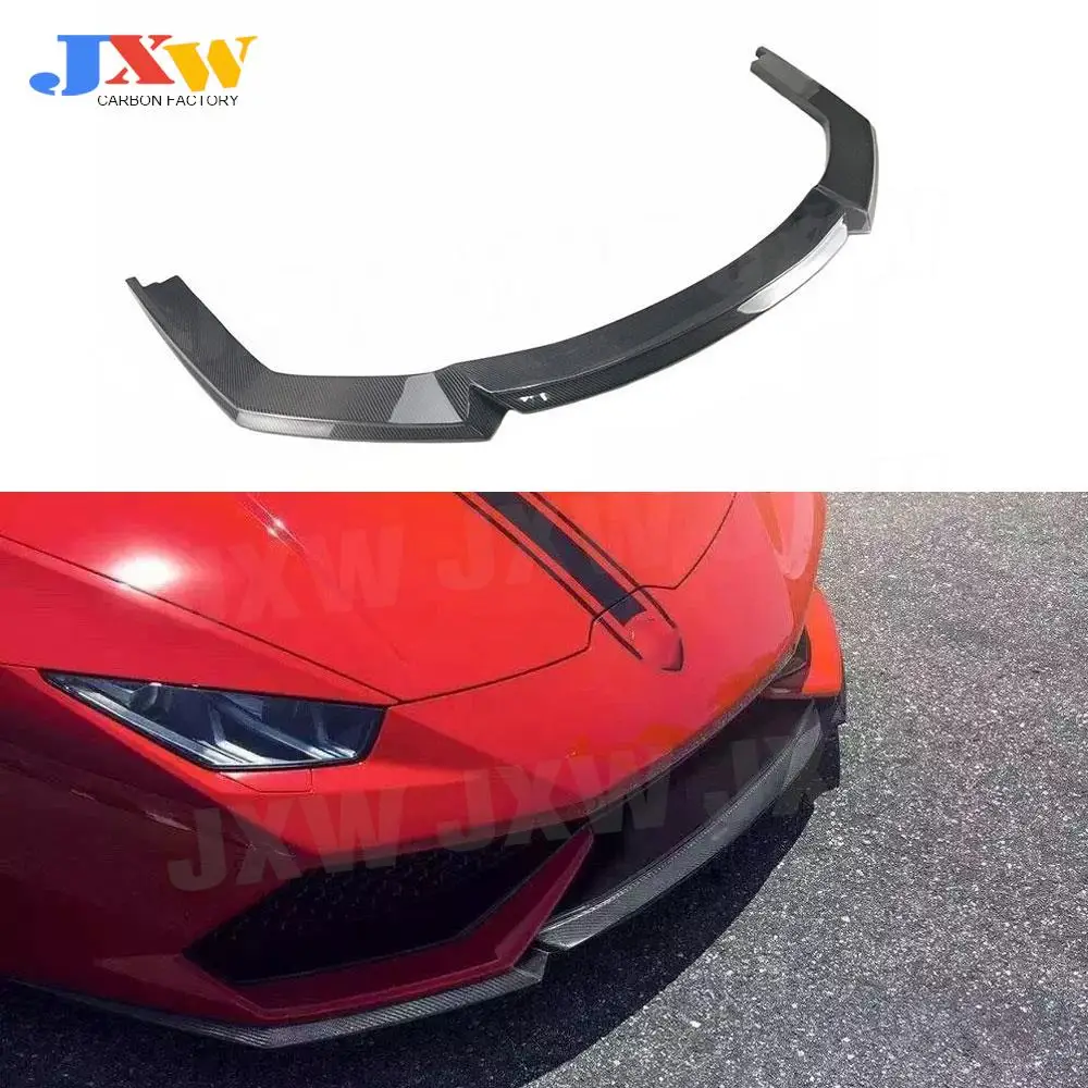 

Car Front Lip Spoiler Aprons case For Lamborghini Huracan LP610-4 2014-2016 V Style FRP Head Bumper Chin Guard Dry Carbon Fiber