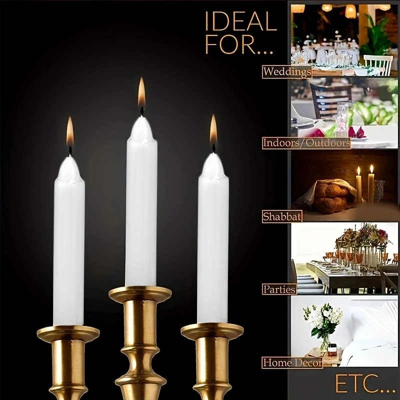 10pcs Emergency Lighting Small Candles Household Cylindrical Candles Bar Western Restaurant Atmosphere Decoration