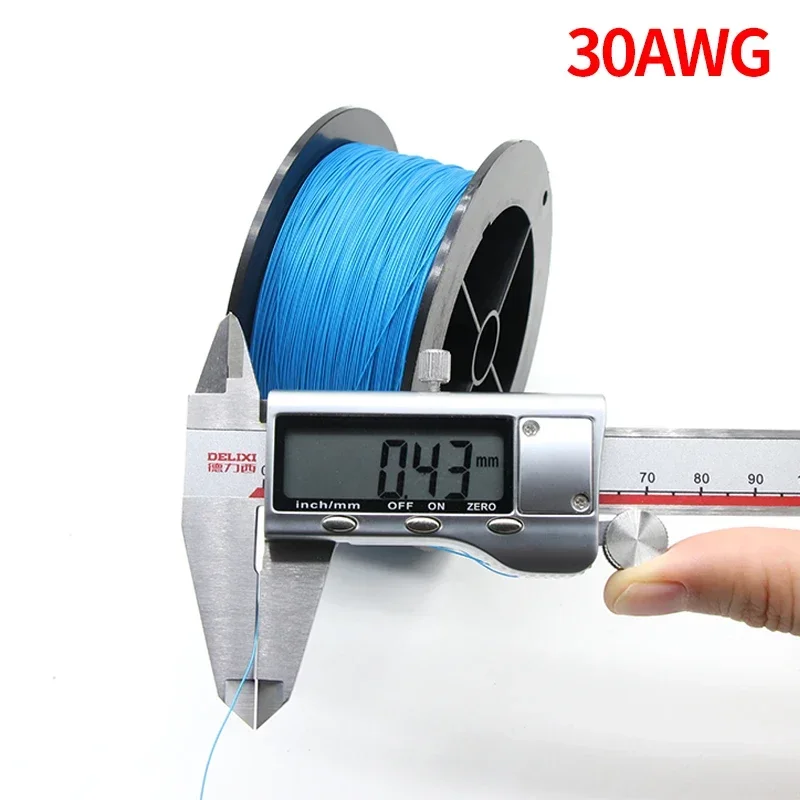 5/10/50M UL1423 PTFE Silver Plated Copper Wire 38/36/34/30/28/26AWG Micro Fine High Temperature Electronic DIY Single Core Cable