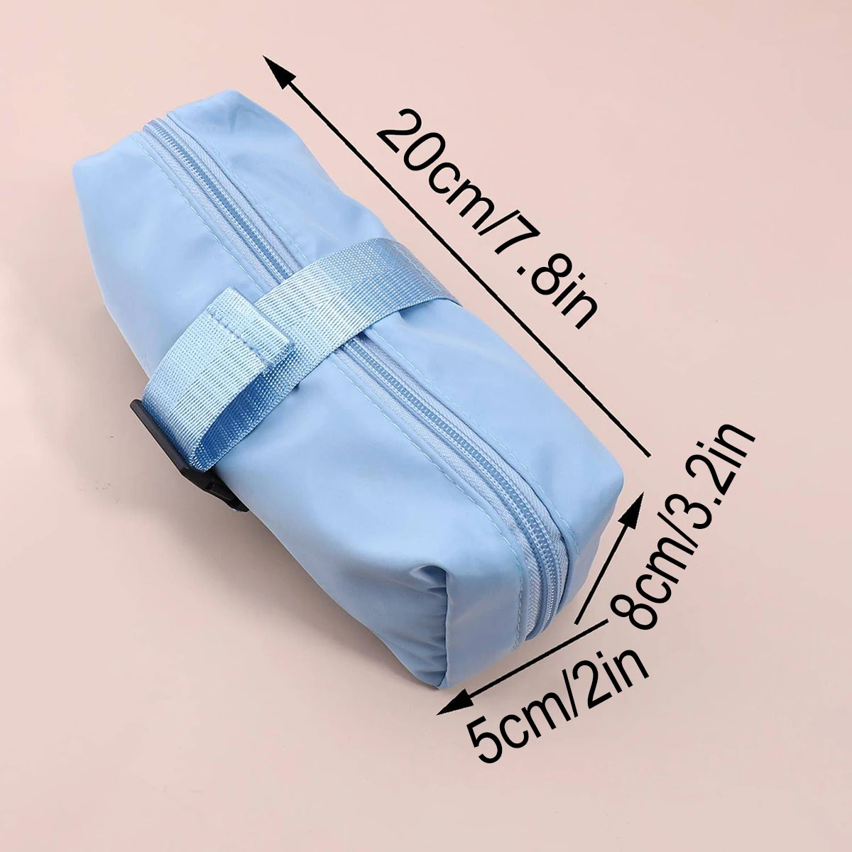 Large Capacity Buckle Pencil Case Portable Zipper Stationery Storage Bag Minimalist Pen Pouch For School Office Desk Supplies