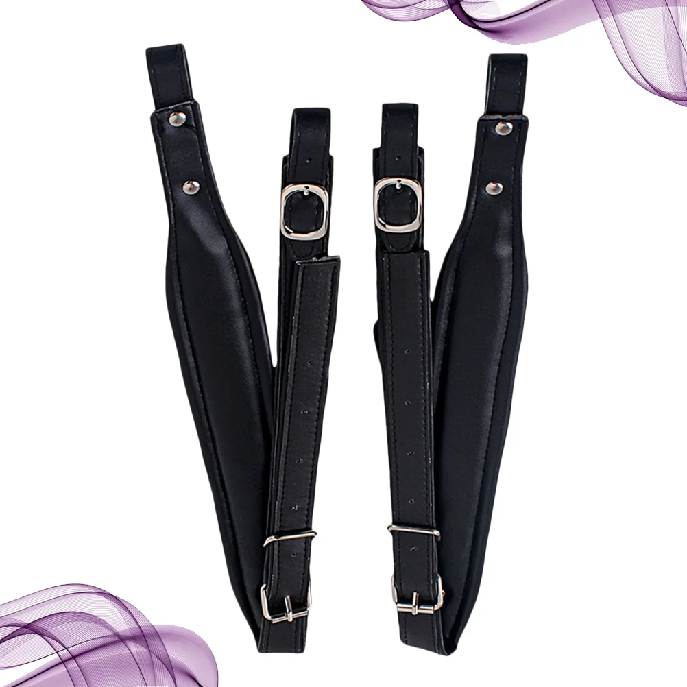 

1 Pair Adjustable Synthetic Accordion Shoulder Straps Belt for Bass Accordions E01 (Black)