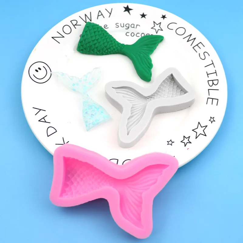 Single mermaid fish tail silicone fondant mold cake decoration mold glue mold