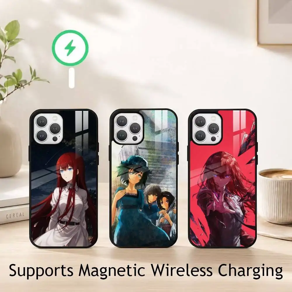 Steins G-Gate Anime gift Phone Case For iPhone18,17,16,15,14,13,12,11 Plus,Pro Allows magnetic wireless charging