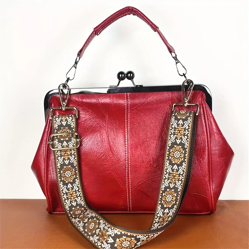 

Женская сумка в стиле ретро, стильная сумка через плечо с широкими ремнями и принтом, сумка через плечо из искусственной кожи, вечерние клатчи