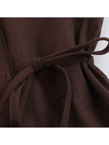 TFMLN Mode 2-delade set Dam Vår Sommar Kimono-stil Lösa snörda skjortor Toppar Damset med vida ben 12 best sales Zara 2-delat set - №3