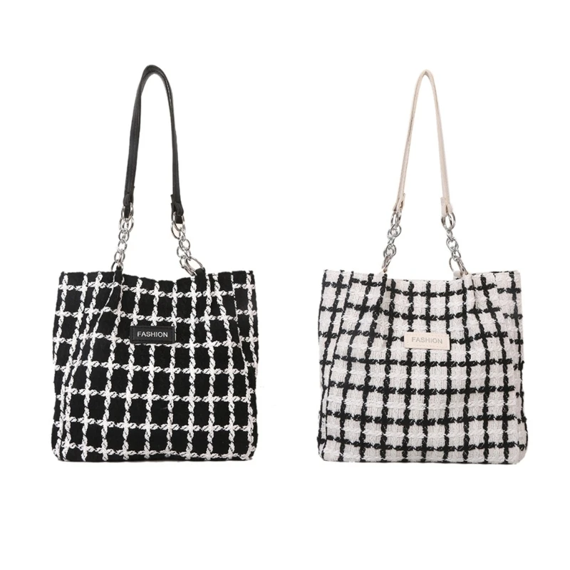 Checkered Tote Bag for Ladies Stylish & Spacious Handbag for Day Activities Gift