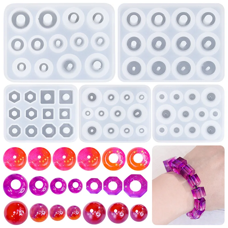 3D Multifuntional Clay Molds for Pendant Earrings DIY Resin Molds Spherical Cube Earrings Hand Bead Jewelry Polymer Clay Mold