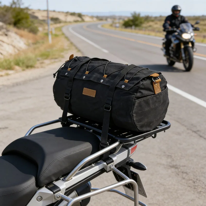 

Motorcycle Waterproof Rear Luggage Rack Bag Universal Tail Bags Travel Storage Pack Accessory For BMW Honda Harley Touring Bike