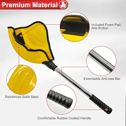 

Yellow Reinforced Steel Half-Cover Steering Wheel Anti-Theft Lock With Extendable Anti-Saw Bar