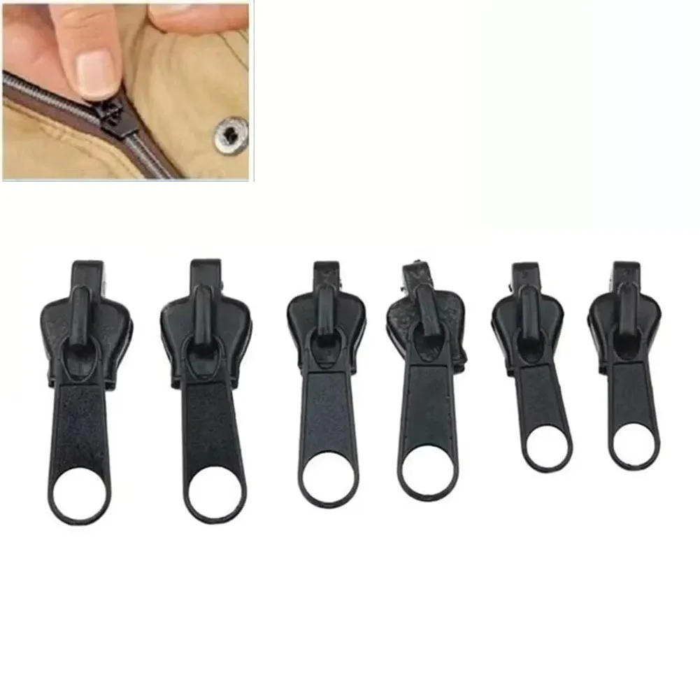 6pcs Universal Instant Fix Zipper Repair Kit Replacement Zip Slider Teeth Rescue Sewing Clothes Bag Zippers Tool Accessories