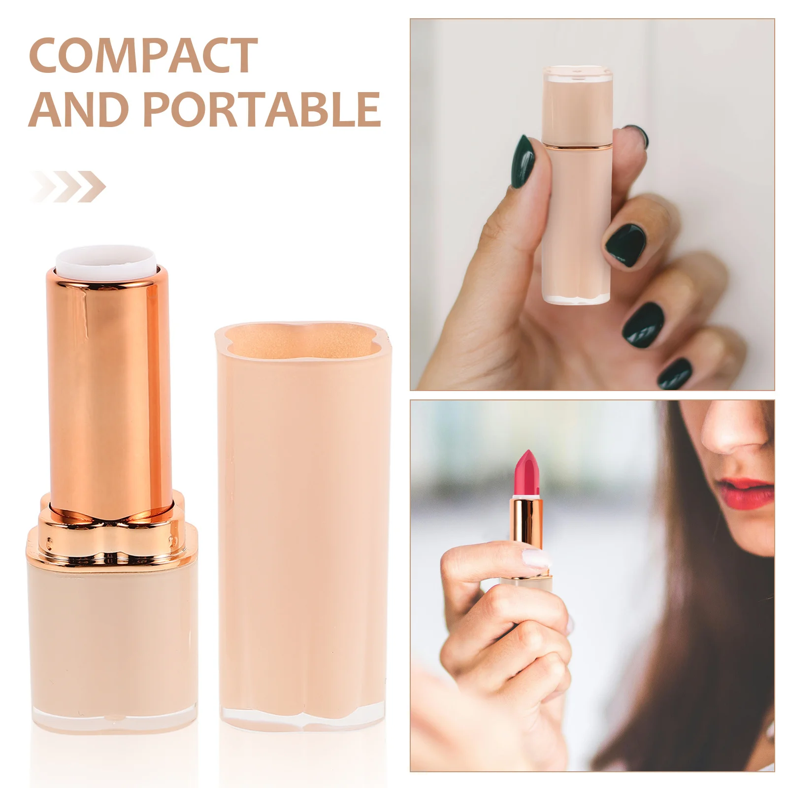 أنبوب أحمر شفاه بلاستيكي متين، حاويات فارغة محمولة لآلية إغلاق أداة مكياج ملمع الشفاه #5