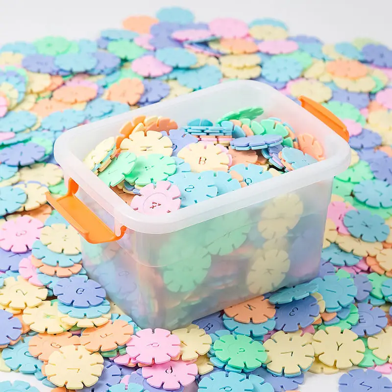 60 ~ 200 قطعة/الوحدة معكرون الألوان ندفة الثلج لعب الأطفال اللبنات DIY بها بنفسك رياض الأطفال لعبة الجمعية لعبة تعليمية هدية TMZ