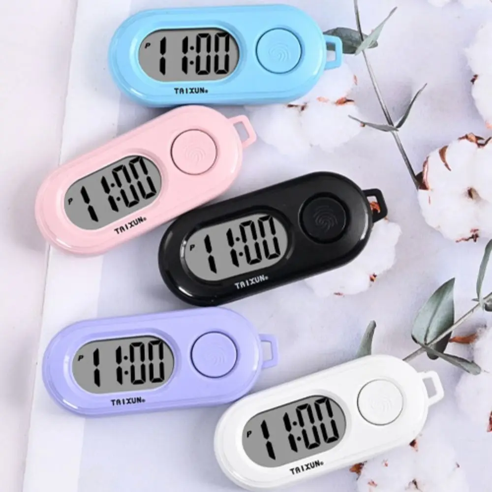 

Key Display Digital Electronic Clock Keychain Table Time Display Portable Electronic Watch Keyring ABS Oval Watch