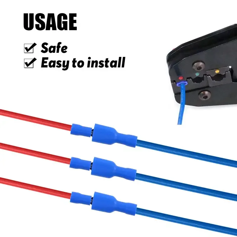 Connecteurs de pelle 16-14 AWG, 100 pièces, connecteurs à déconnexion rapide, borne à sertir de fil de pelle isolée, 50 paires femelle/mâle
