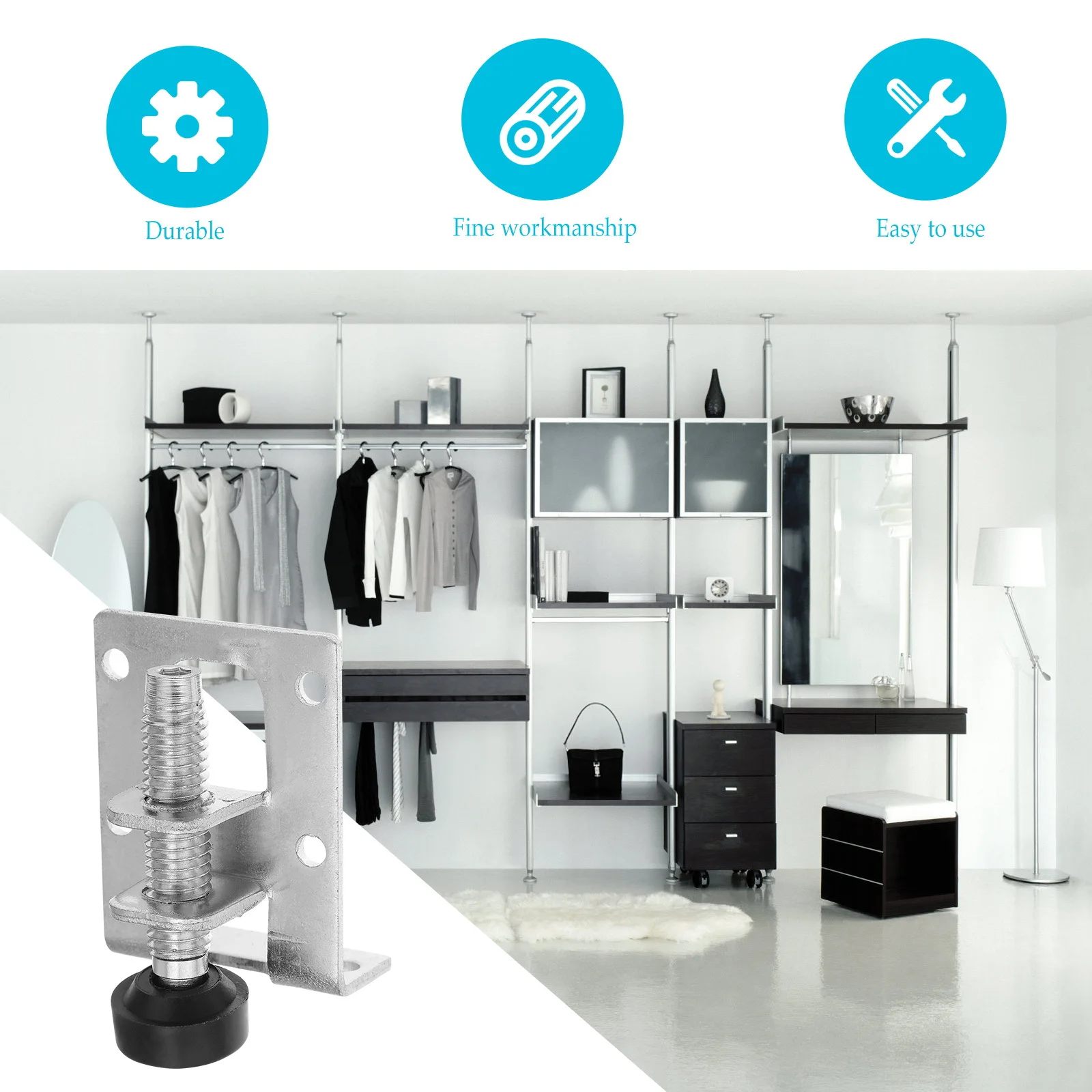 

4Pcs Easy Install Furniture Accessories Adjustable Leveling Feet for Table Cabinet Workbench Wardrobe Level Feet