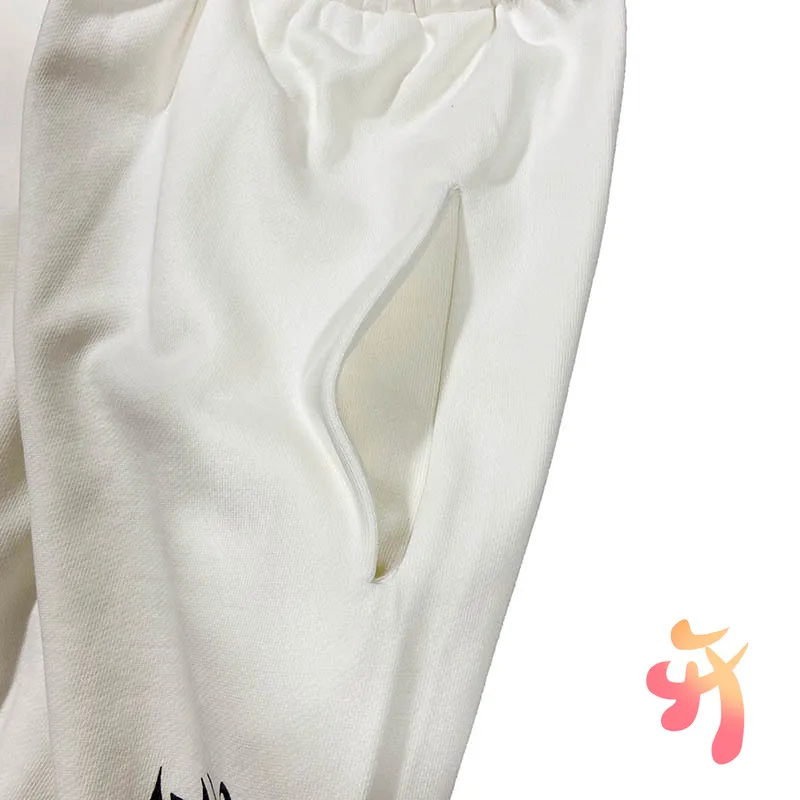 الشتاء الأمريكية الشارع كاني Vultures2 Sweatpants عادية فضفاض الرجال النساء الصوف بنطلون القطن مرونة الخصر سراويل للجري