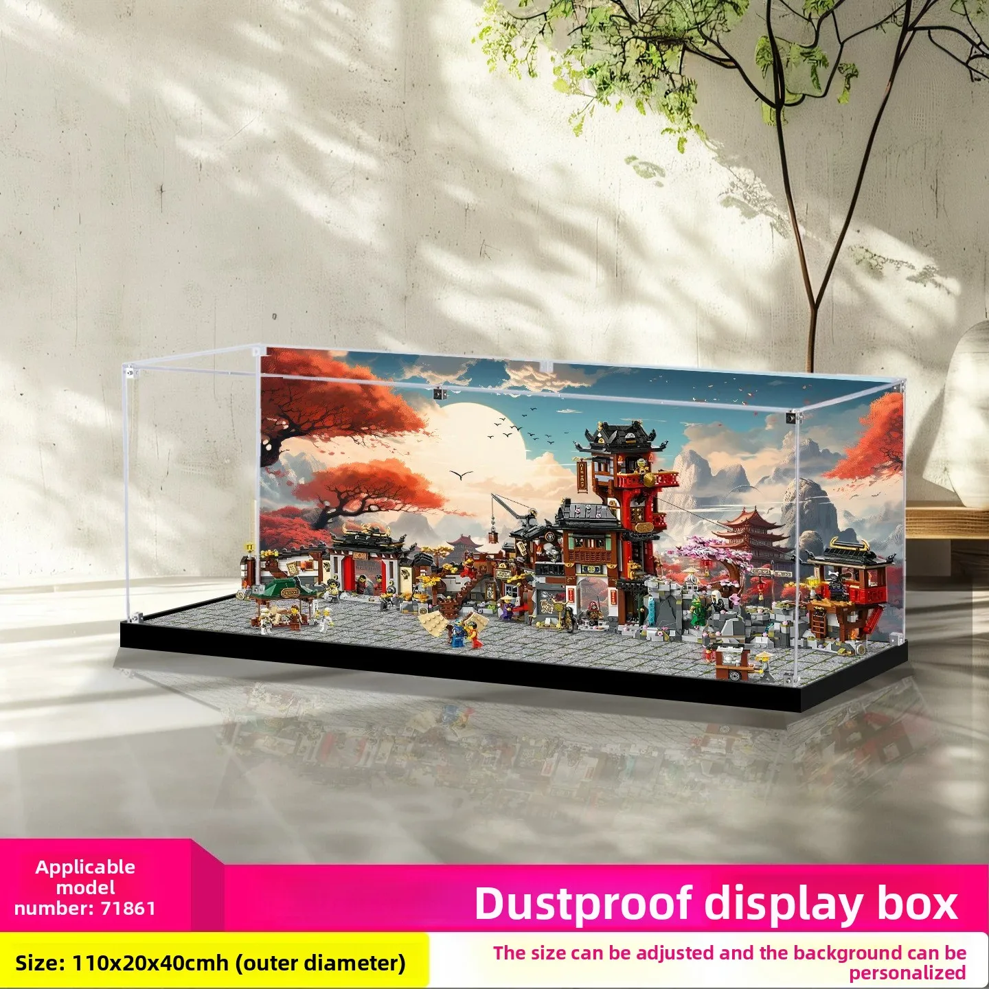 Acrylic Storage & Dustproof Display Case for LEGO 71861 First Ninja Village Building Blocks
