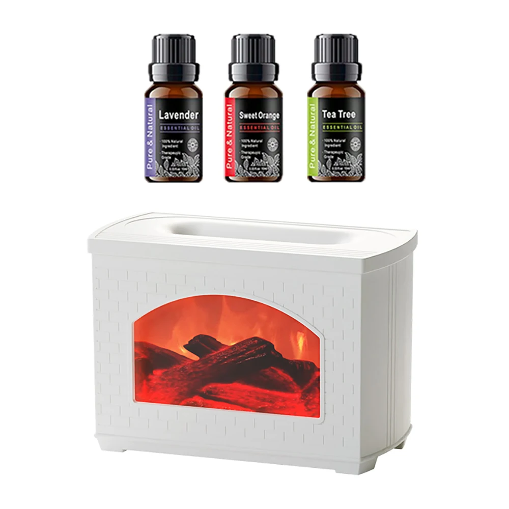 

USB Fireplace Aroma Diffuser & Humidifier - 5.07oz Soundwave technology Essential Oil Mist Maker with Colorful Flame, Night Ligh