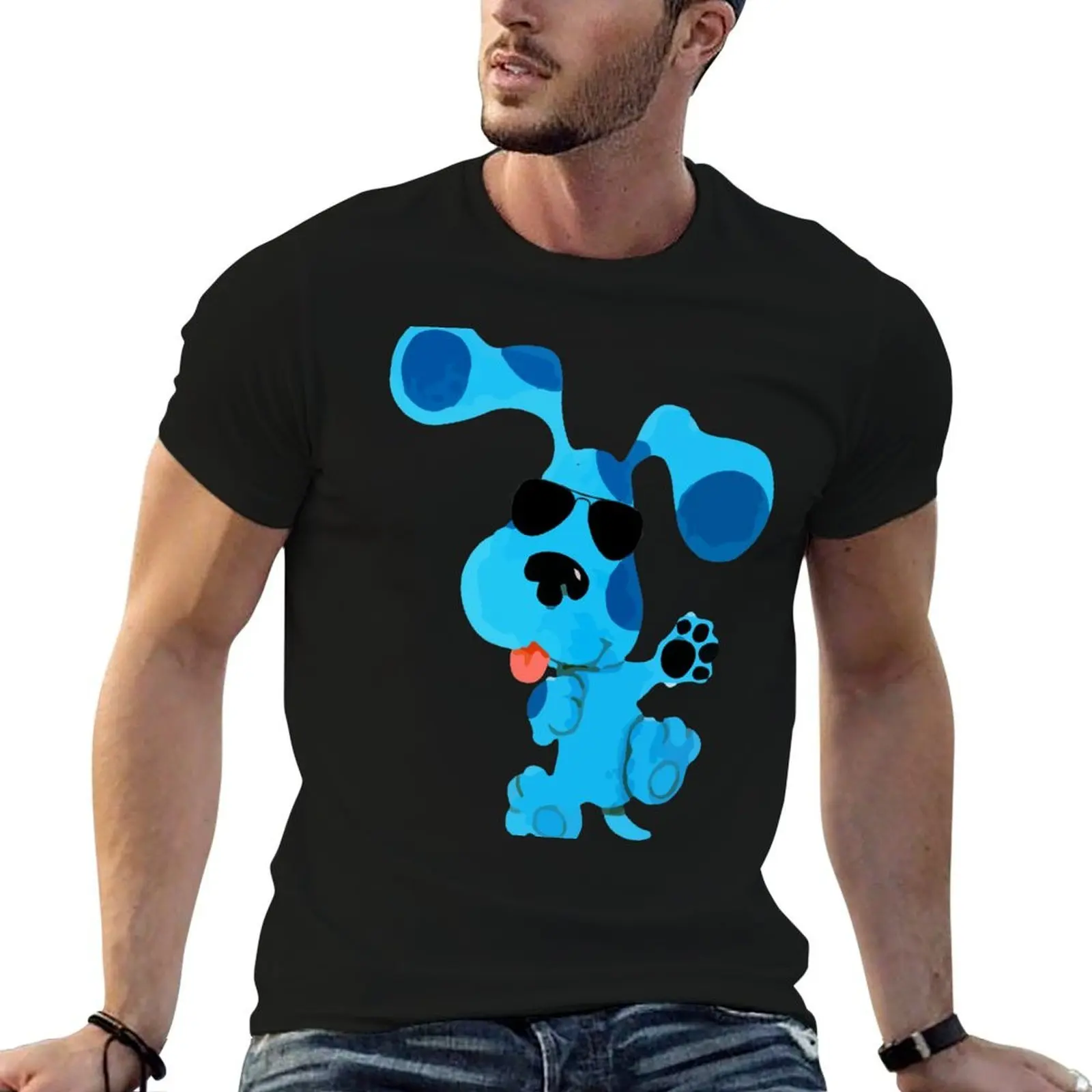 

Blues Clues with sunglasses T-Shirt funny t shirts dark humor black cotton t-shirt plain for man package T-Shirt