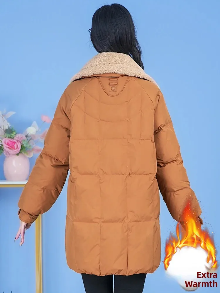 Sli casaco de inverno feminino Thiened algodão para baixo Jaet comprimento médio coreano sle commute faion botão zíper cor pura