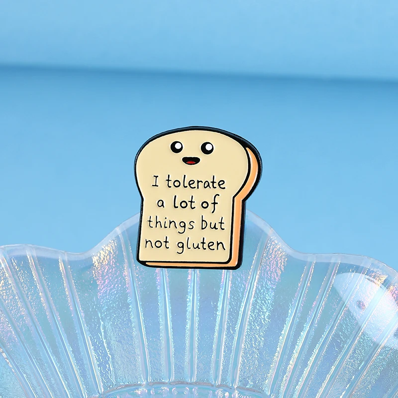 أنا أتسامح الكثير من الأشياء ولكن لا الغلوتين المينا دبوس الكرتون نخب بروش معدني شارة التلبيب اكسسوارات مجوهرات هدية للأصدقاء #5