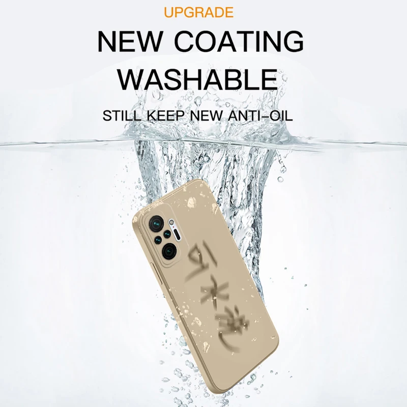 Original quadratische Flüssigsilikonhülle für Xiaomi Redmi Note 10 Pro Max Cover Redmi 10 Redmi Note 10 10s Note 10 Pro 4G Hülle – Detail 6