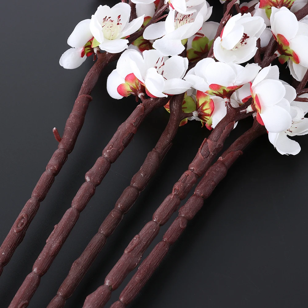 

3 Pcs Artificial Plum Blossom Silk Flowers for Home Decoration Vintage Style WhitePlants for Party Lawn nament
