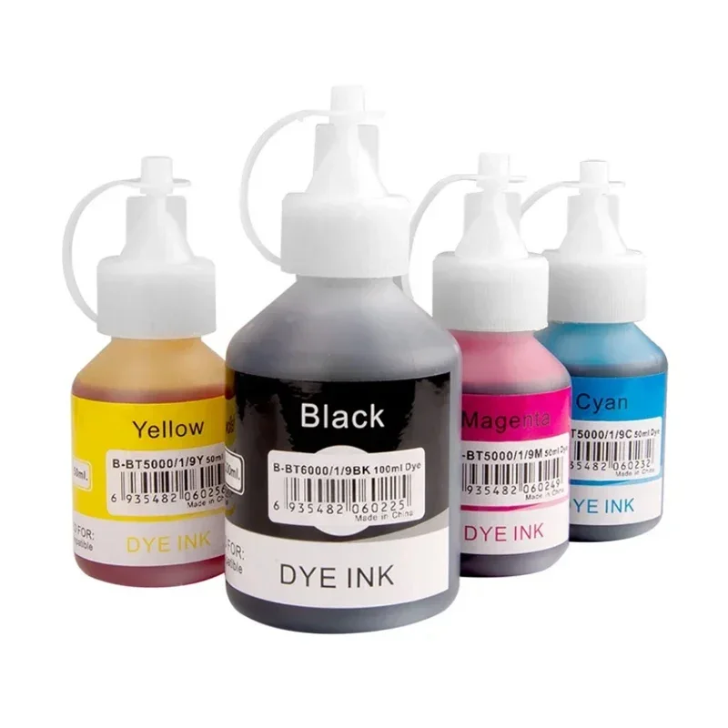 For Brother BT6000/6001/6009 BT5000/5001/5009 Refillable Dye Ink Fit for Brother DCP-T300/DCP-T500W/DCP-T700W/MFC-T800W