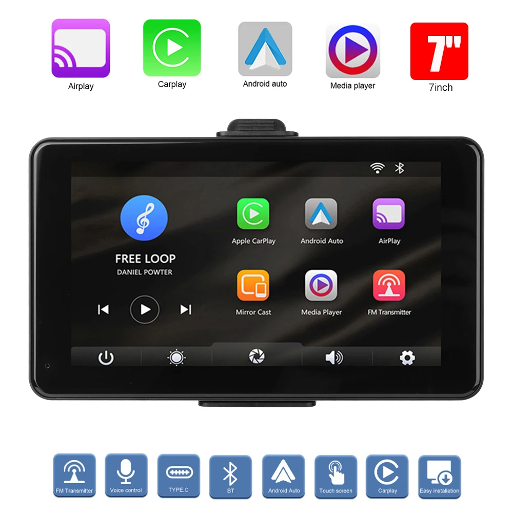 

For Carplay Android Airplay 7-32V Auto Radio 7 Inch Touch Screen Bluetooth WIFI Car Vedio Player Rear View Monitor
