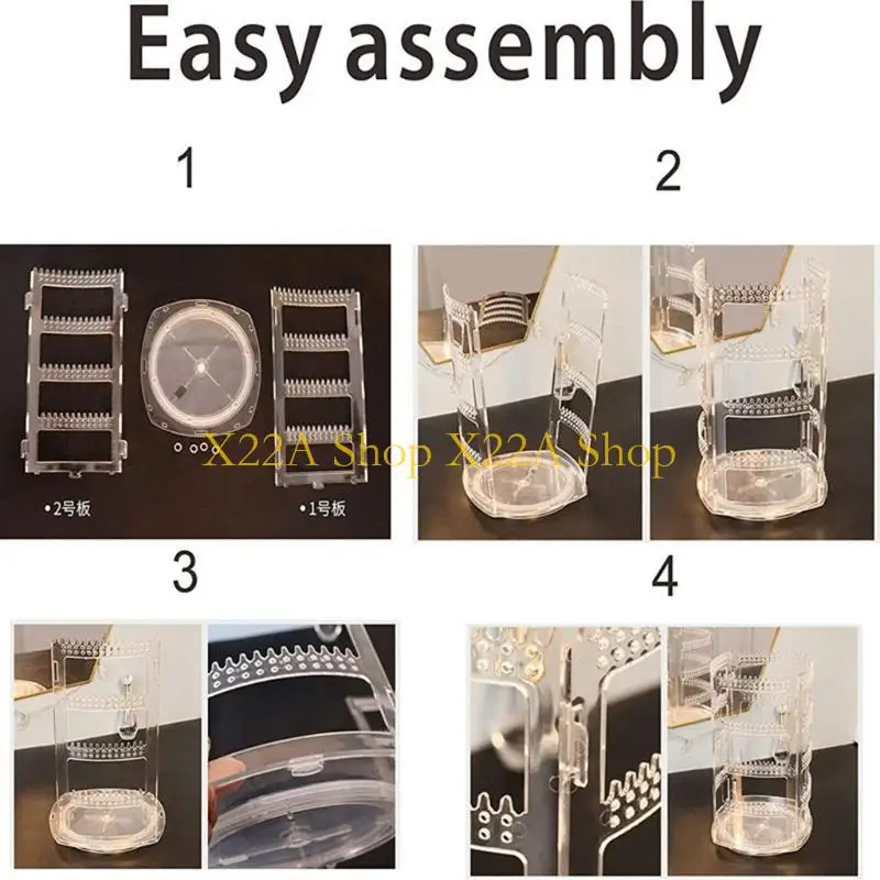 

Unique 360 Rotating Clear Earring Holder 4 Tiers Jewelry Stand Rack