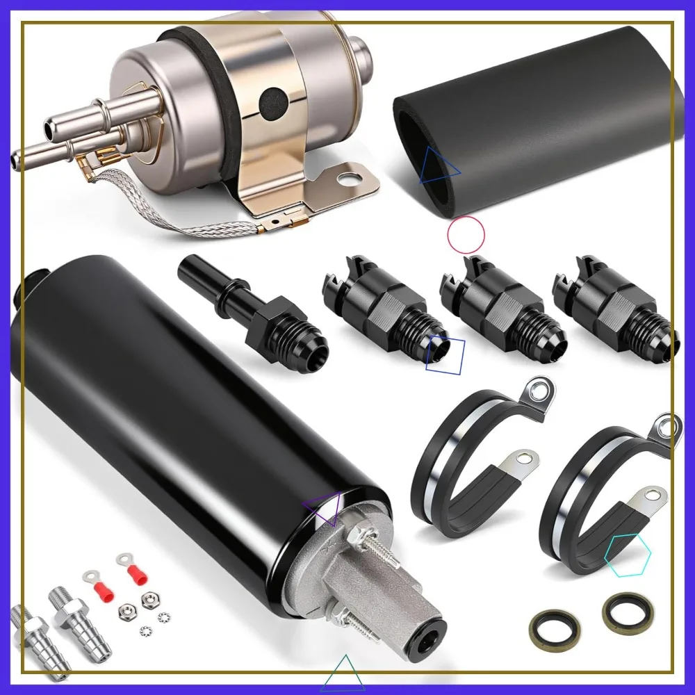 Inline Fuel Pump & Filter Regulator 58 PSI LS Swap EFI Conversion 255LPH High Pressure External Pump