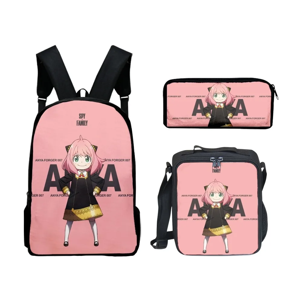 

Fashion Anime Spy X Family Anya Forger 3D Print 3pcs/Set pupil School Bags Laptop Daypack Backpack Lunch bag Pencil Case